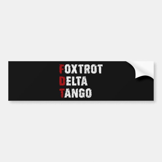 Autocollant De Voiture Tango Delta du Foxtrot (Devant)