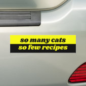 Autocollant De Voiture Tant De Chats Que Peu De Recettes (En voiture)