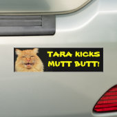 Autocollant De Voiture Tara Cat Kicks Mutt Butt (En voiture)