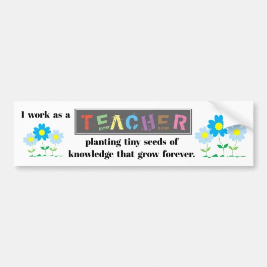 Autocollant De Voiture Teacher Bumper Sticker (Devant)