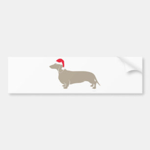 Autocollant De Voiture Teckel classique de Père Noël Doxie