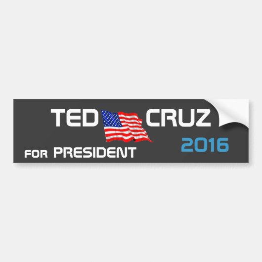 Autocollant De Voiture Ted Cruz pour le président 2016 (Devant)