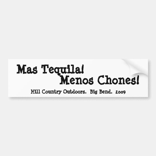 Autocollant De Voiture Tequila Menos Chones de MAS (Devant)