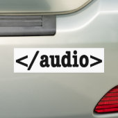 Autocollant De Voiture Terminer le code HTML5 audio (En voiture)