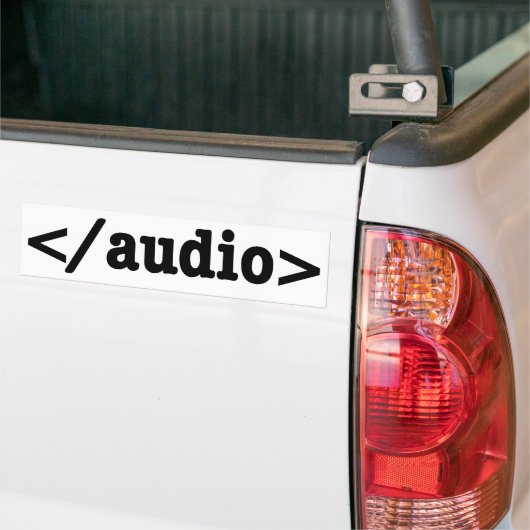 Autocollant De Voiture Terminer le code HTML5 audio (Sur camion)