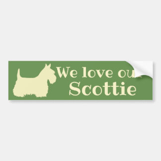 Autocollant De Voiture Terrier Écossais, Nous aimons notre Scottie/roux