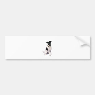 Autocollant De Voiture Terrier Fox (A) - Lisse - noir-blanc