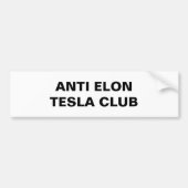 Autocollant De Voiture Tesla - ANTI ELON TESLA CLUB (Devant)
