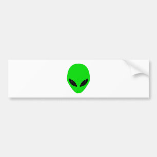 Autocollant De Voiture Tête Alien verte