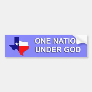 Autocollant De Voiture Texas - Une nation sous Dieu