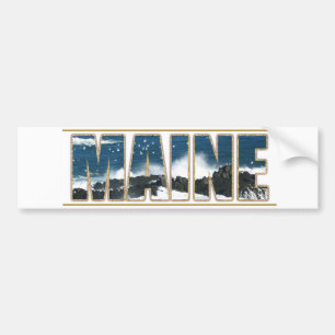 Autocollant De Voiture Texte d'image du Maine - Vagues qui s'écrasent