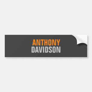 Autocollant De Voiture Texte gras orange gris mignon parfait alternatif