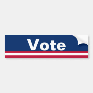 Autocollant De Voiture Texte personnalisé Vote blanc et bleu rouge