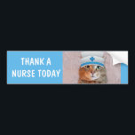 Autocollant De Voiture Thank A Nurse Today<br><div class="desc">Funny picture of Nurse Rupie with the customizable text: Thank A Nurse Today. Nice little gift for a nurse graduation,  birthday,  national nurses week,  or any occasion where you want to remember your favorite nurse. Part of the Nurse Rupie collection. ©Christine Greenspan</div>
