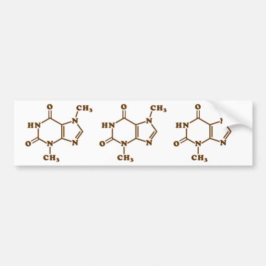 Autocollant De Voiture Théobromine au chocolat Formule chimique moléculai (Devant)