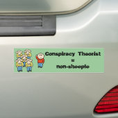 Autocollant De Voiture Théoricien = non-sheeple de conspiration (En voiture)