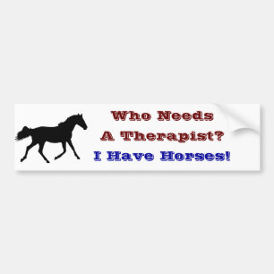 Autocollant De Voiture Thérapeute drôle de cheval