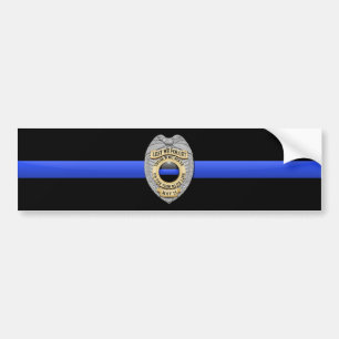 Autocollant De Voiture Thin Blue Line Flag & Badge