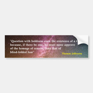 Autocollant De Voiture Thomas Jefferson Quote on Question With Boldness