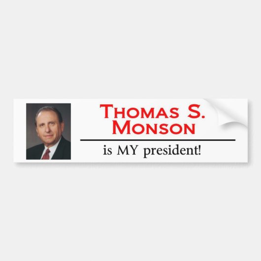 Autocollant De Voiture Thomas S. Monson est MON président ! (Devant)