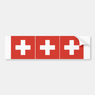 Autocollant De Voiture THREE Switzerland Flag