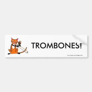 Autocollant De Voiture Tigre jouant le trombone