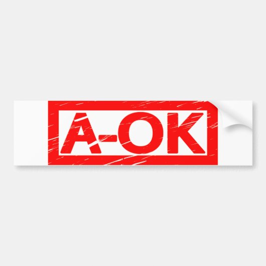 Autocollant De Voiture Timbre A-OK (Devant)