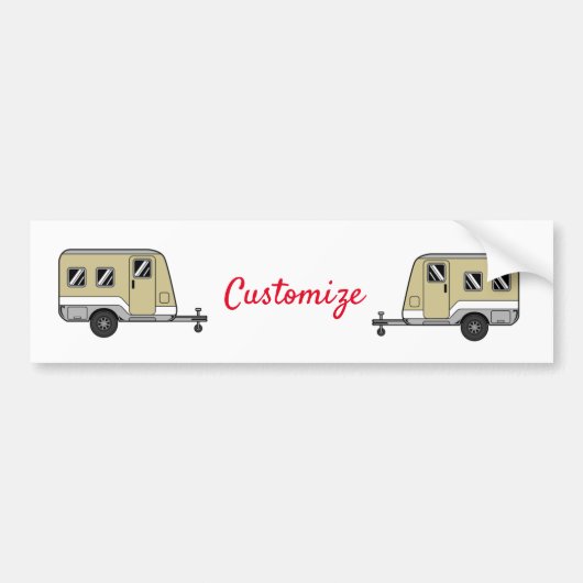 Autocollant De Voiture Tiny Tan Caravan Camper Thunder_Cove (Devant)