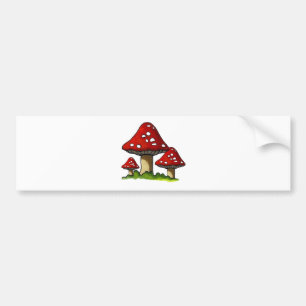 Autocollant De Voiture Toadtstools rouge, champignon : Art à main levée