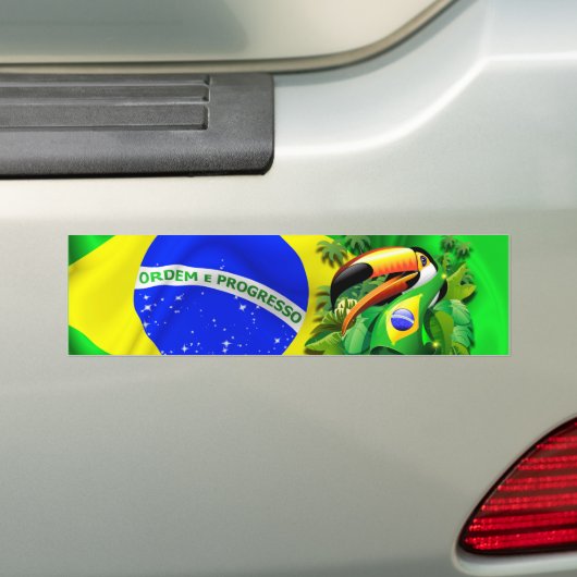 Autocollant De Voiture Toco Toucan avec drapeau brésilien (En voiture)