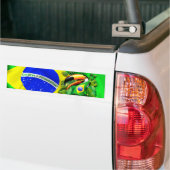 Autocollant De Voiture Toco Toucan avec drapeau brésilien (Sur camion)