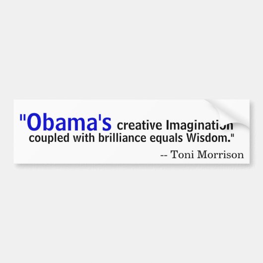 Autocollant De Voiture Toni Morrison sur Obama (Devant)