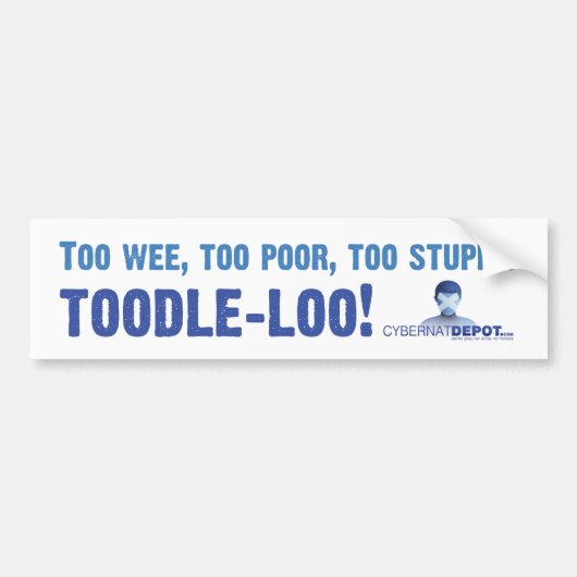 Autocollant De Voiture Toodle-toilettes ! Adhésif pour pare-chocs (Devant)