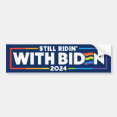 Autocollant De Voiture Toujours Ridin' With Biden 2024 LGBTQ (Devant)