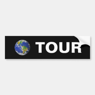 Autocollant De Voiture Tour du monde sur fond noir