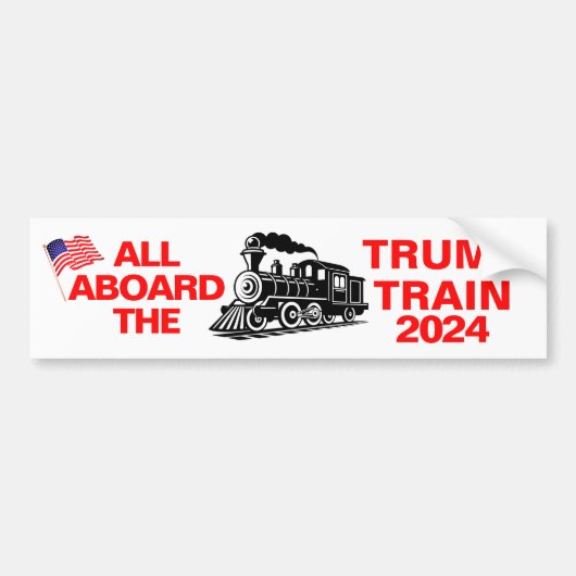 Autocollant De Voiture Tous à bord du Trump Train 2024 (Devant)