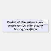 Autocollant De Voiture Tout l'adhésif pour pare-chocs de réponses (Devant)