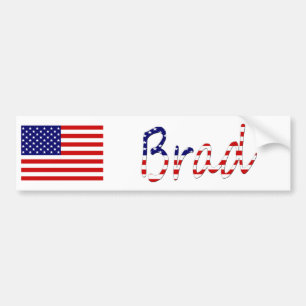 Autocollant De Voiture Tout nom superposé sur USA Drapeau bsct