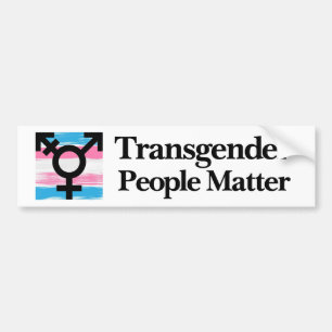 Autocollant De Voiture Transgender People Matter W/Flag Bumper Sticker
