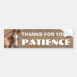 Autocollant De Voiture Transport de cheval : Merci pour votre patience