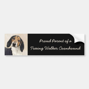 Autocollant De Voiture Treeing Walker Coonhound Peinture - Art original