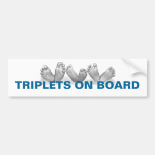 AUTOCOLLANT DE VOITURE TRIPLETS À BORD