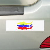Autocollant De Voiture Trois requins colorés (En voiture)