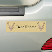 Autocollant De Voiture Trophée Chasseur de cerfs de deux hommes Tête de c (En voiture)