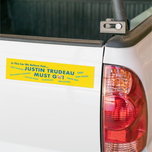 Autocollant De Voiture Trudeau Must Go Bumper Sticker (Sur camion)