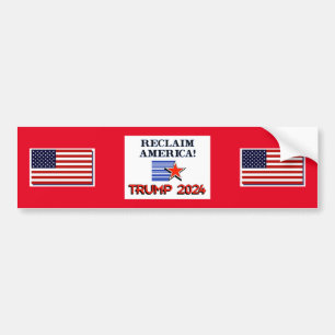 Autocollant De Voiture Trump 2024 Reclaim America Bumper Sticker