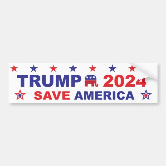 AUTOCOLLANT DE VOITURE TRUMP 2024 SAVE AMERICA (Devant)