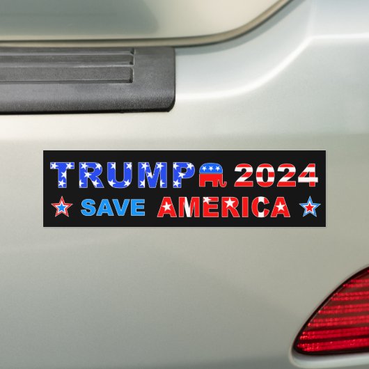 AUTOCOLLANT DE VOITURE TRUMP 2024 SAVE AMERICA (En voiture)