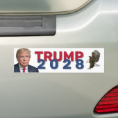 Autocollant De Voiture Trump 2028 Texte Avec Aigle Bald (En voiture)