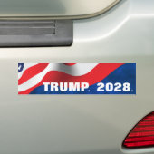Autocollant De Voiture Trump 2028 Texte avec drapeau (En voiture)